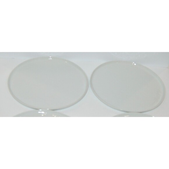Lot of 4 Crate and Barrel Round Dinner Plates Mercer White Rippled Texture 11" - Picture 3 of 7